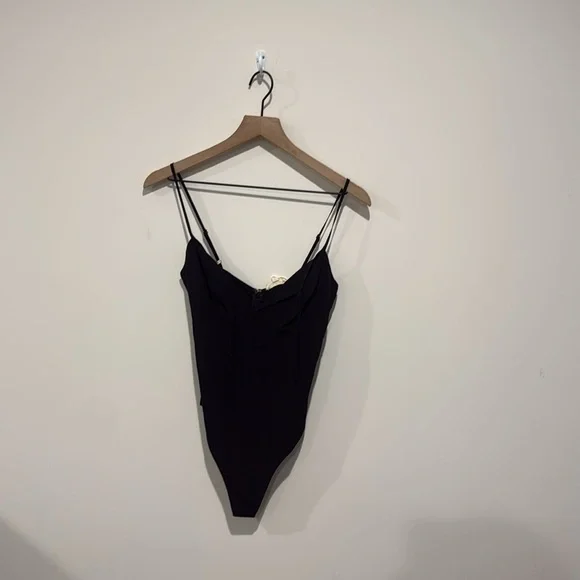 NEW • For Love & Lemons • 174267 Melanie Thong Bodysuit Black Small - Picture 3 of 4